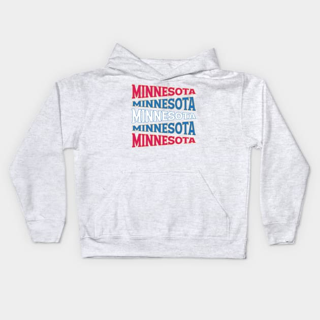 NATIONAL TEXT ART MINNESOTA Kids Hoodie by LAVA-ROMA-NOVA